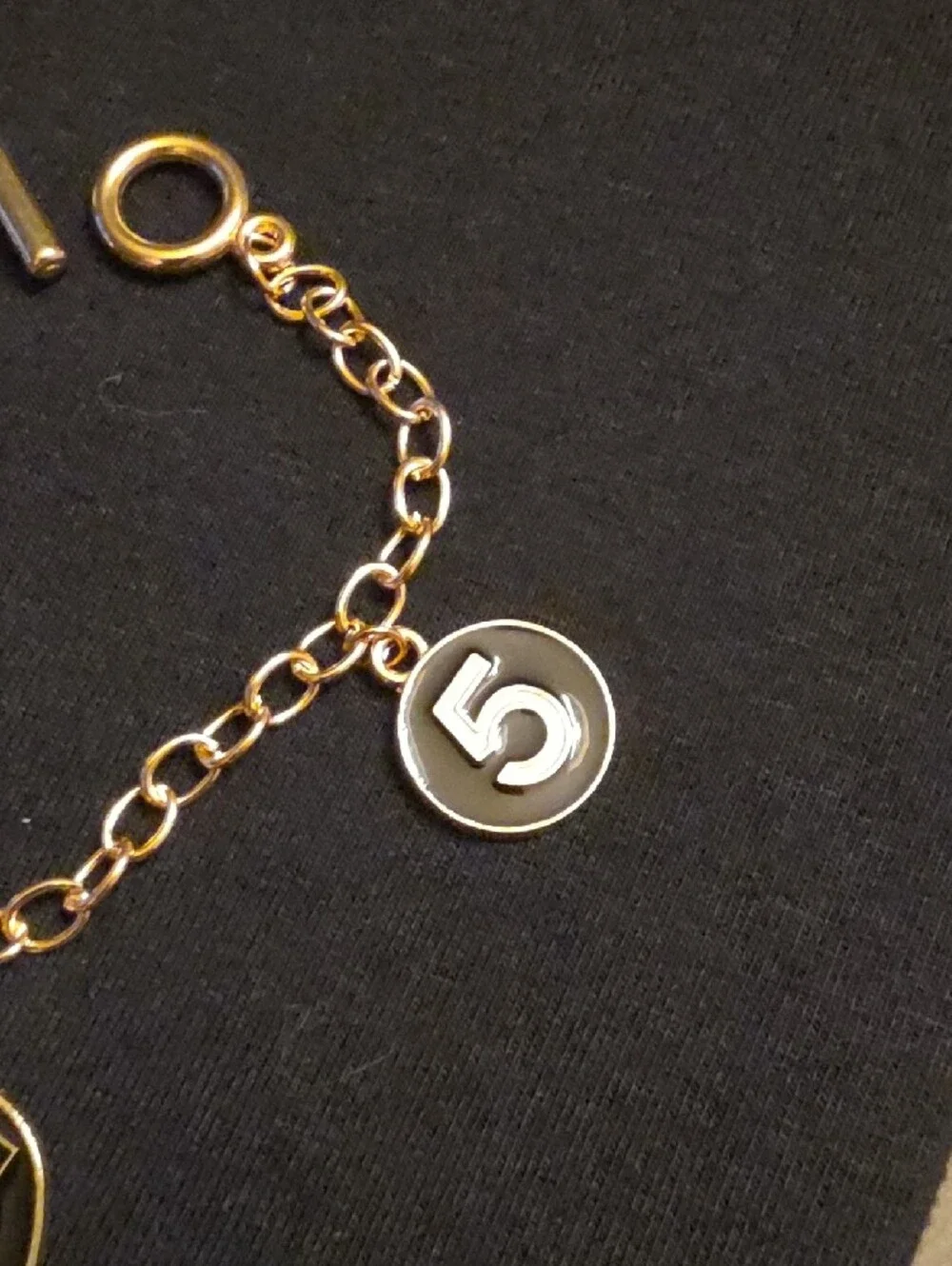 Gold-Tone Heart Charm Bracelet with Number Charms